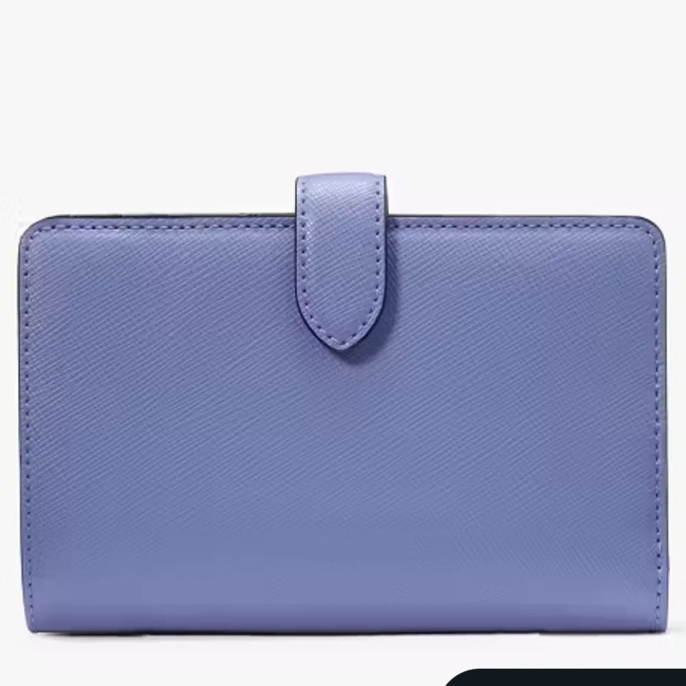 NWT Kate Spade Madison Medium Compact Bifold WalletEVENING BLUE IRIS - Picture 2 of 3